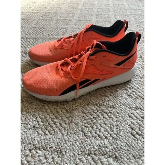 Reebok Mens Neon Ornage Lace Up Sneakers Shoes Sz 12 EUC - Picture 3 of 6